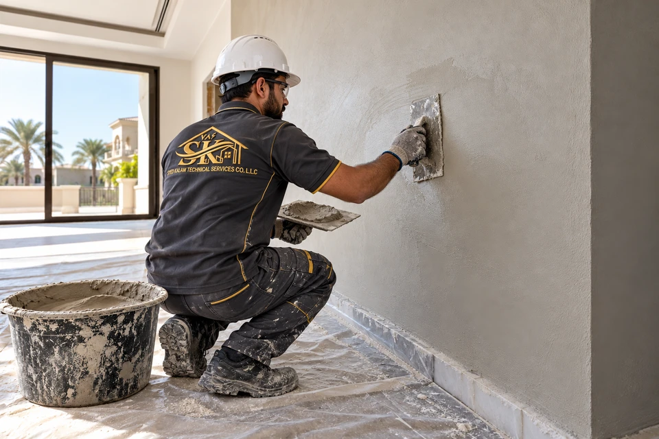 Plaster and Cladding Works &mdash; illustrative service scene